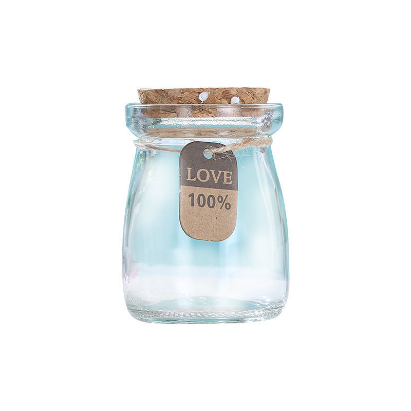 Candle Supplies Glass Jars - コルク付きガラス瓶,プリン,小さなラッキースター,パーティー用品,キャンドルジャー,瓶と蓋,願いの贈り物,ヨーグルト,牛乳,100ml