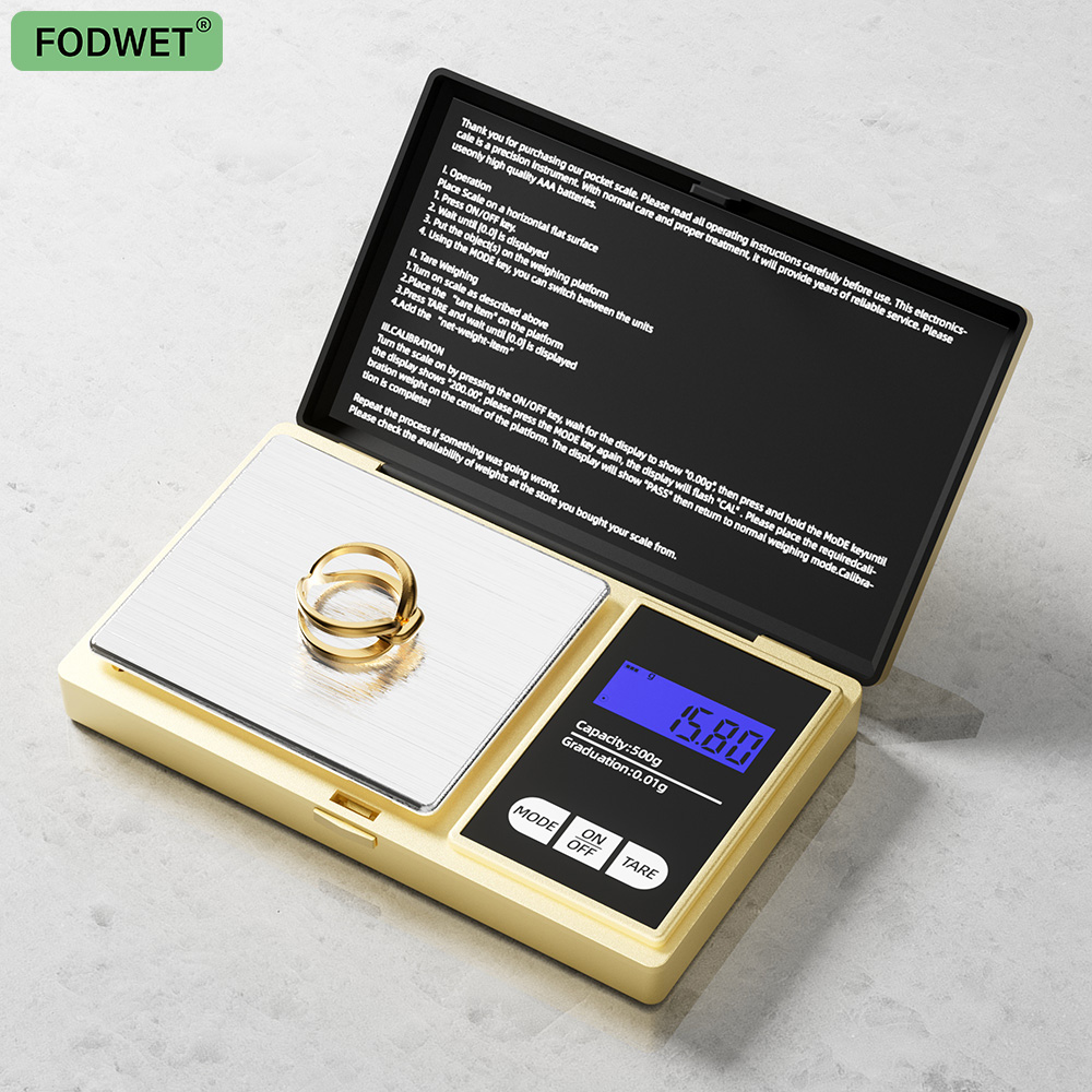Candle Wax Scale - 金色の小型機械式スケール、LCDディスプレイ付き、ジュエリー計量、コーヒー豆・粉末計量用、7単位換算、コンパクトサイズ