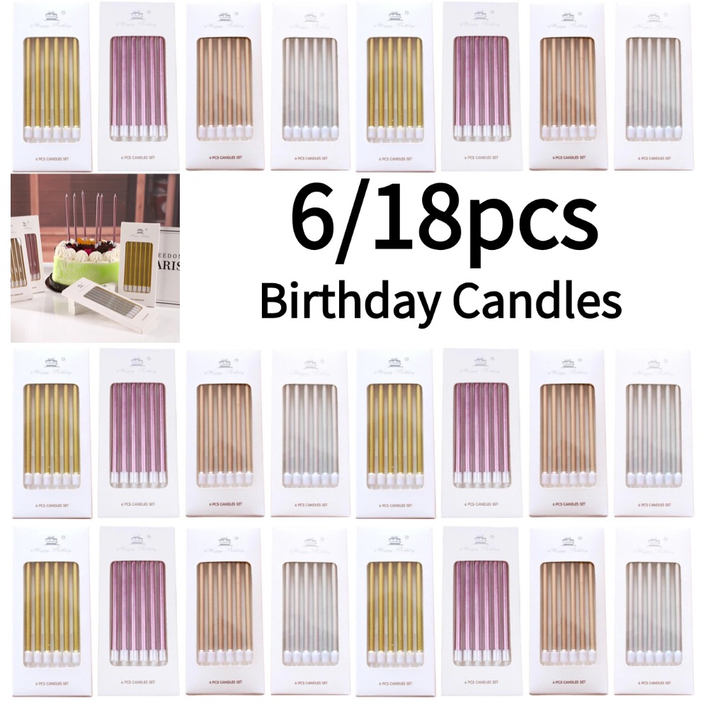 Supplies Of Candle - 6/18個入り メタル ゴールド シルバー 誕生日キャンドル DIY