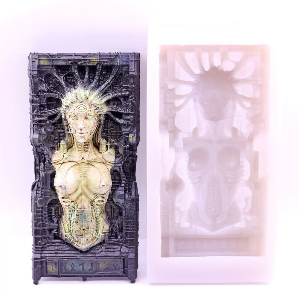 Candle. Queen - エイリアンクイーンシリコンモールド DIY樹脂石膏工芸品 ハロウィン装飾壁飾り キャンドル＆石鹸作りツール