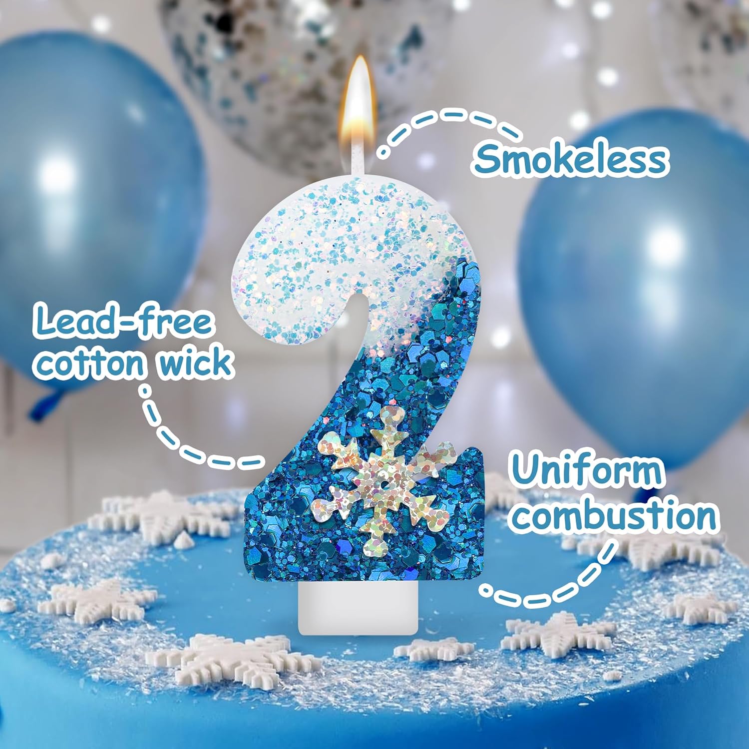 Candle. Queen - アナと雪の女王の誕生日キャンドル 雪の女王キャンドル プリンセス ディズニー ブルー スパークリング