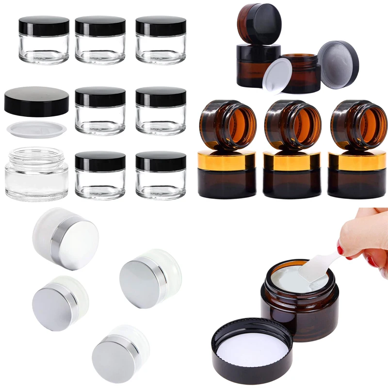5 個 5 グラム-100 グラムミニアンバーラウンドガラス - Candle Supplies Glass Jars のレビューと価格