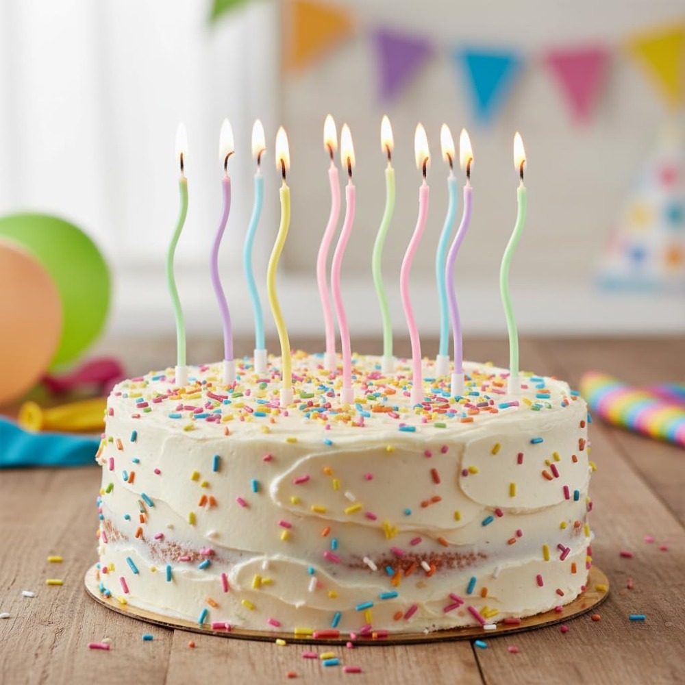 レインボースパイラルバースデーケーキキャンドル12個セット（ - Supplies Of Candle のレビューと価格