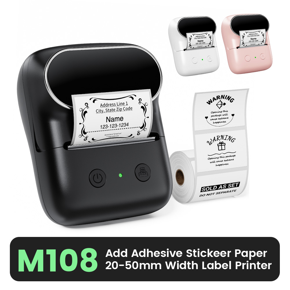 M108 ワイヤレス Bluetooth ラベル プリンター - Sticker Label Template のレビューと価格