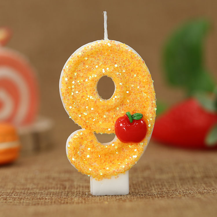 赤いリンゴの新鮮な黄色のデジタルバースデーキャンドル - パ - Supplies Of Candle のレビューと価格