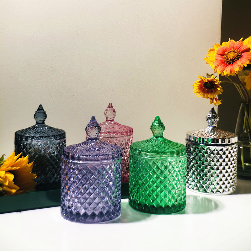 ヨーロッパスタイルのクリスタルガラス保存瓶クリエイティブキャ - Candle Supplies Glass Jars のレビューと価格