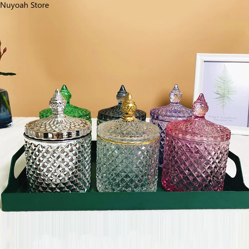 ヨーロッパスタイルのクリスタルガラス保存瓶クリエイティブキャ - Candle Supplies Glass Jars のレビューと価格