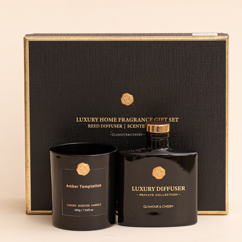 リードディフューザー＆香り付きキャンドルギフトセット、ガラス - Candle Supplies Glass Jars のレビューと価格