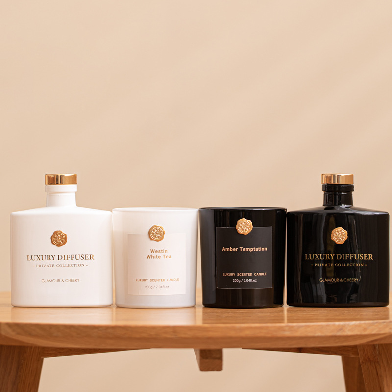 リードディフューザー＆香り付きキャンドルギフトセット、ガラス - Candle Supplies Glass Jars のレビューと価格